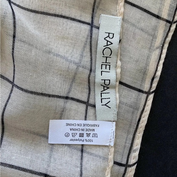 Rachel Pally Women’s Cream Grid Scarf 100% Polyester One Size - Picture 2 of 4
